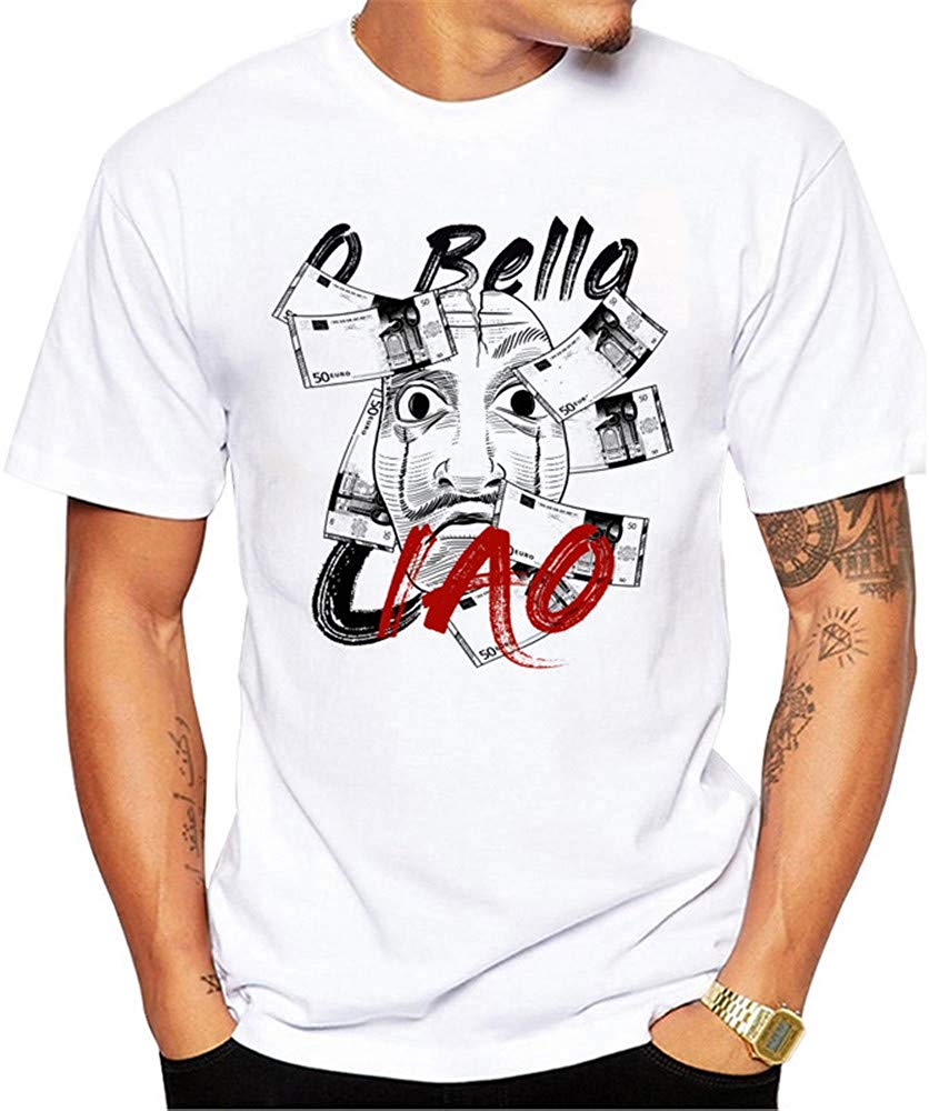 La Casa de Papel Man's Casual Street Style Printed Top(Style 3) style01 T-Shirt