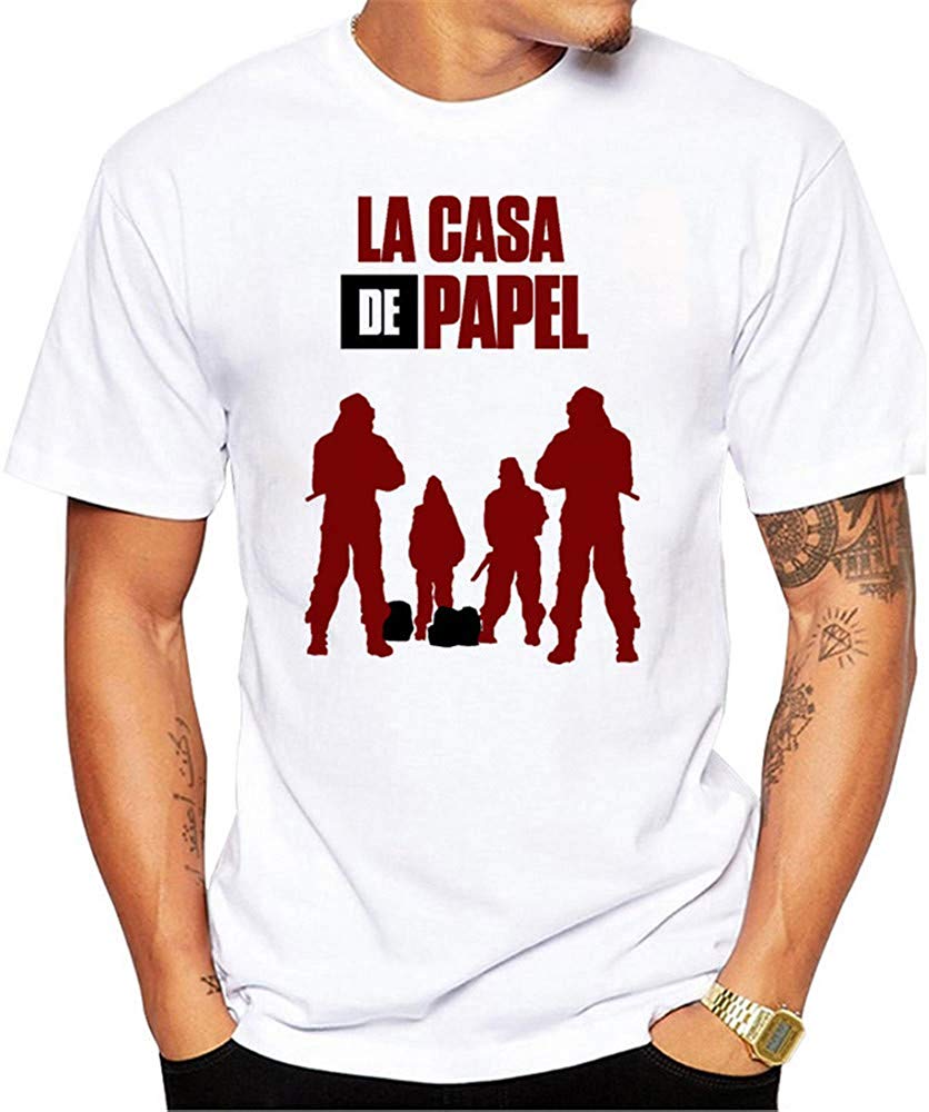 La Casa de Papel Man's Casual Street Style Printed Top(Style 3) style04 T-Shirt