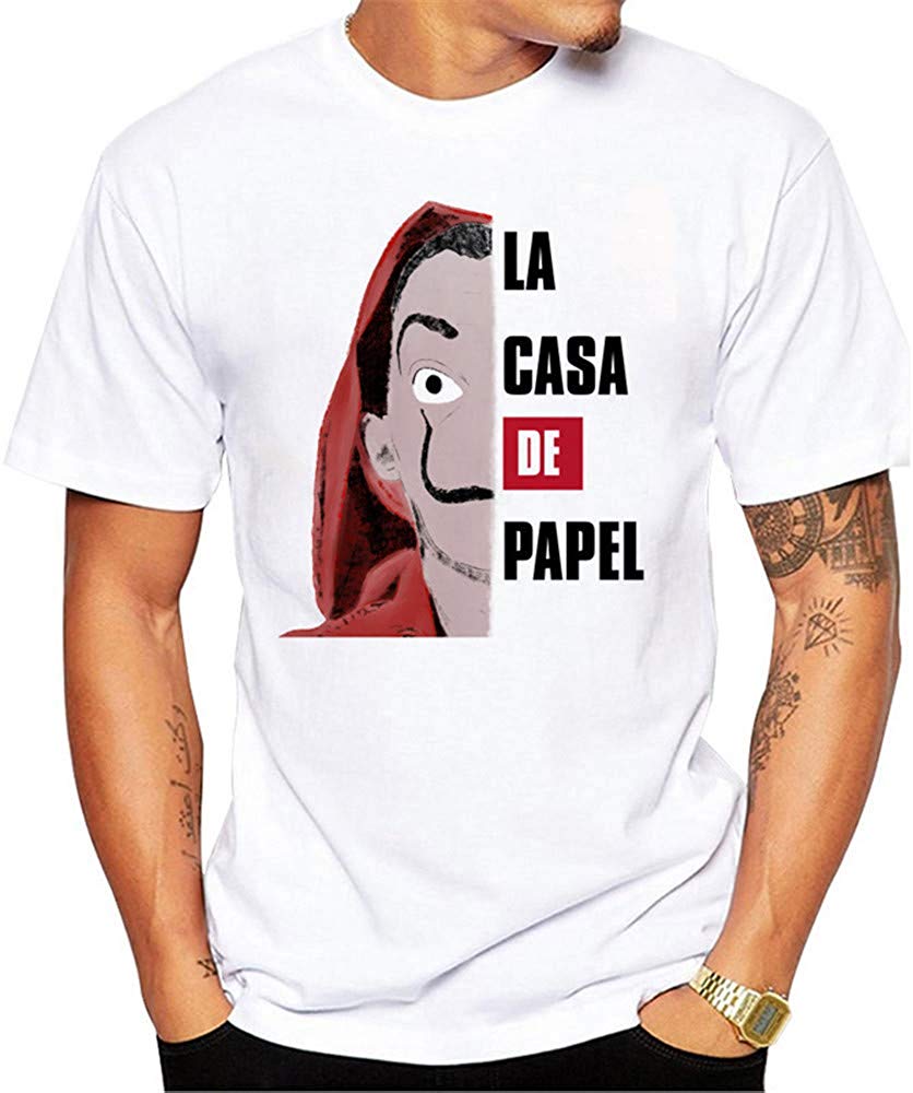 La Casa de Papel Man's Casual Street Style Printed Top(Style 3) style08 T-Shirt