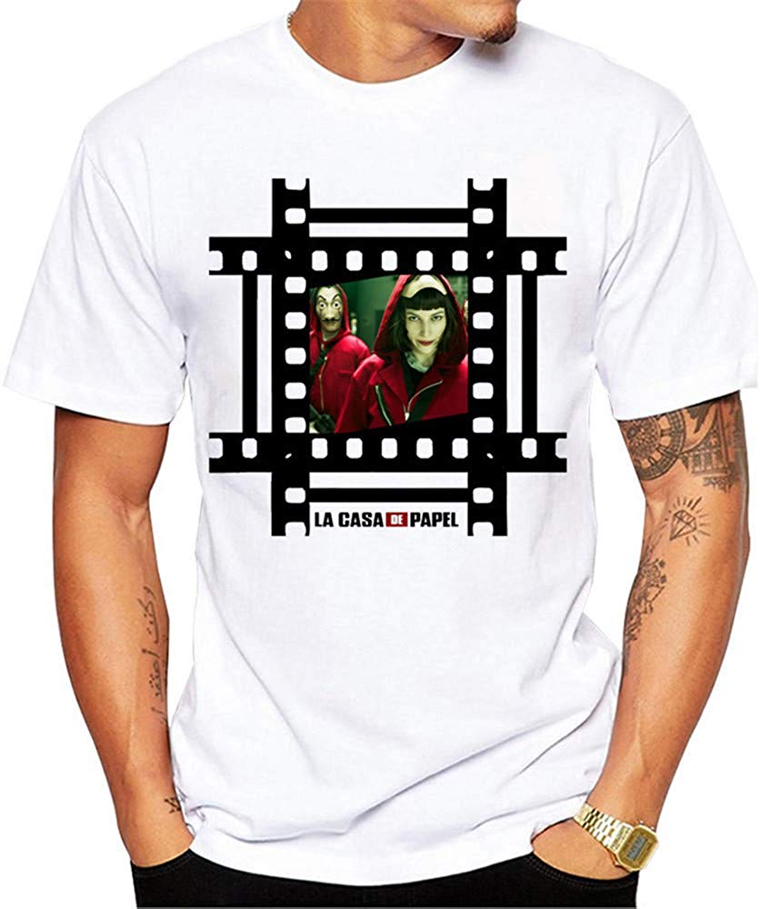 La Casa de Papel Man's Casual Street Style Printed Top(Style 3) style09 T-Shirt