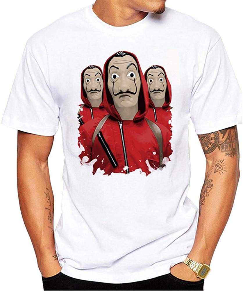 La Casa de Papel Man's Casual Street Style Printed Top(Style 3) style12 T-Shirt