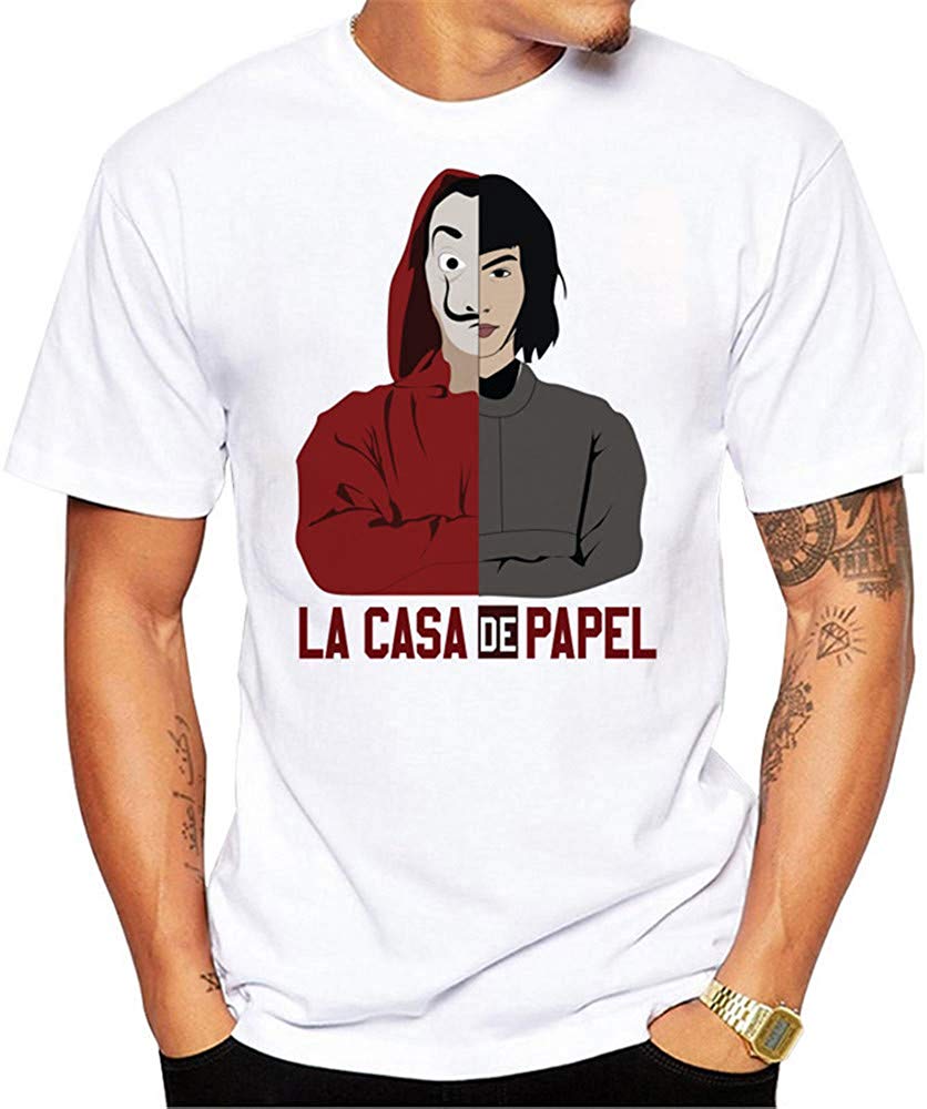 La Casa de Papel Man's Casual Street Style Printed Top(Style 3) style13 T-Shirt