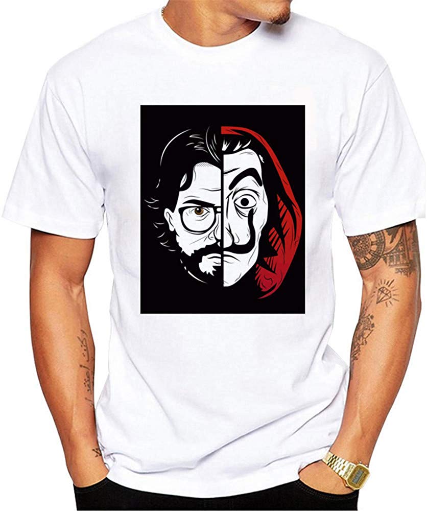 La Casa de Papel Man's Casual Street Style Printed Top(Style 3) style18 T-Shirt