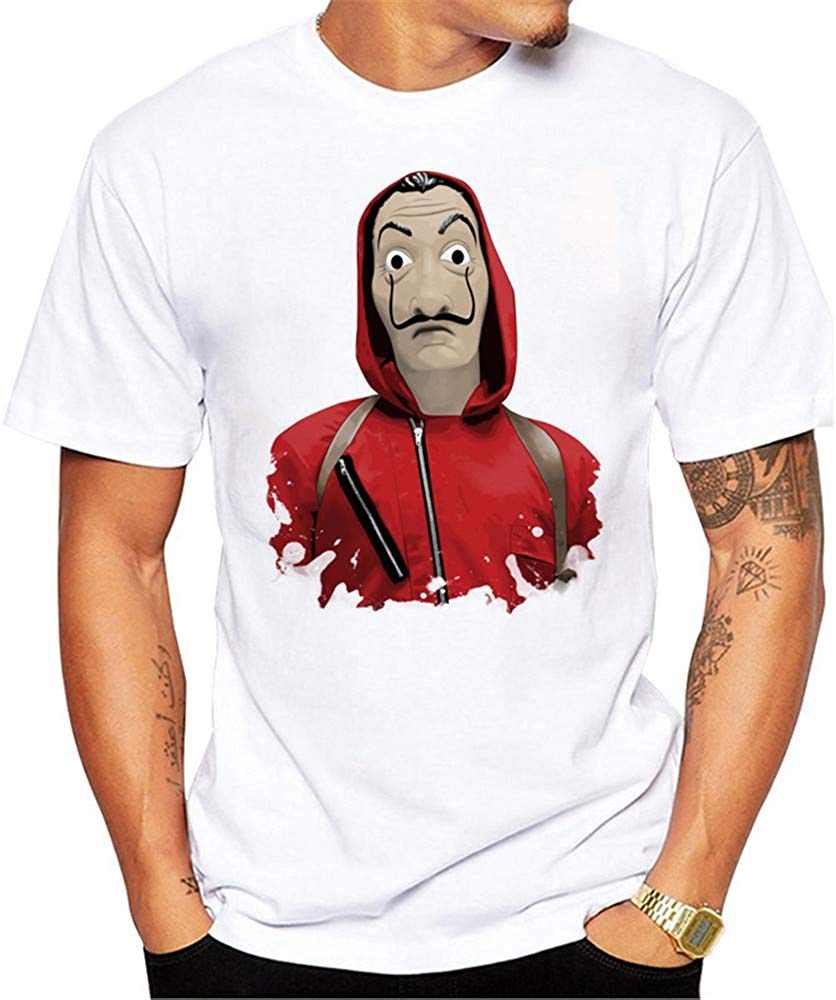 La Casa de Papel Man's Casual Street Style Printed Top(Style 3) style19 T-Shirt