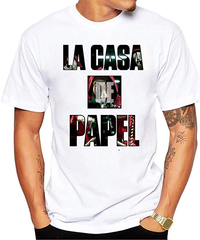 La Casa de Papel Man's Casual Street Style Printed Top(Style 3) style21 T-Shirt