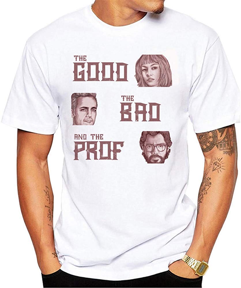 La Casa de Papel Man's Casual Street Style Printed Top(Style 3) style22 T-Shirt