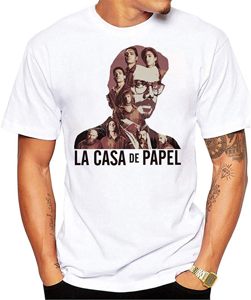 La Casa de Papel Man's Casual Street Style Printed Top(Style 3) style23 T-Shirt