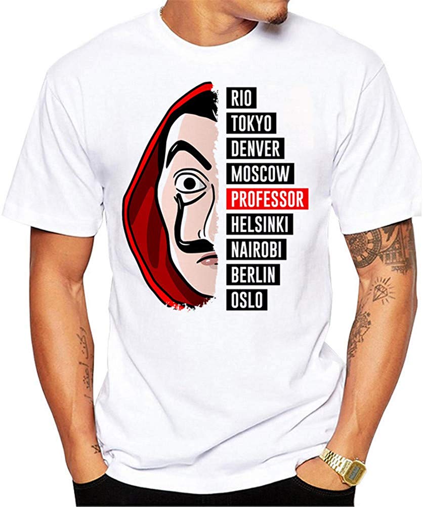 La Casa de Papel Man's Casual Street Style Printed Top(Style 3) style24 T-Shirt