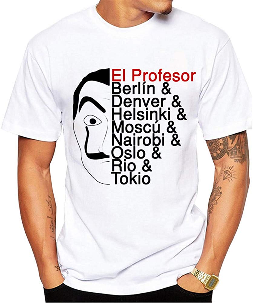 La Casa de Papel Man's Casual Street Style Printed Top(Style 3) style25 T-Shirt