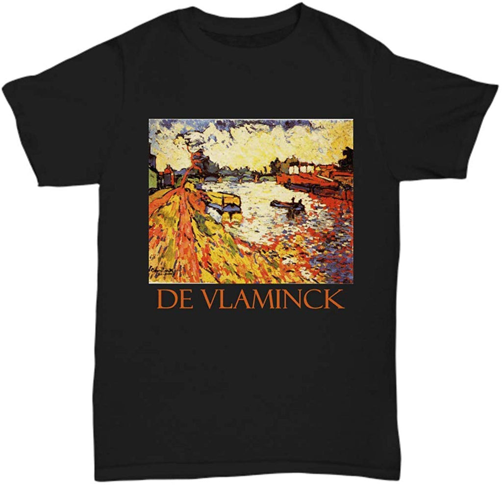 La Seine a Chatou by Maurice de Vlaminck Unisex Black T-Shirt