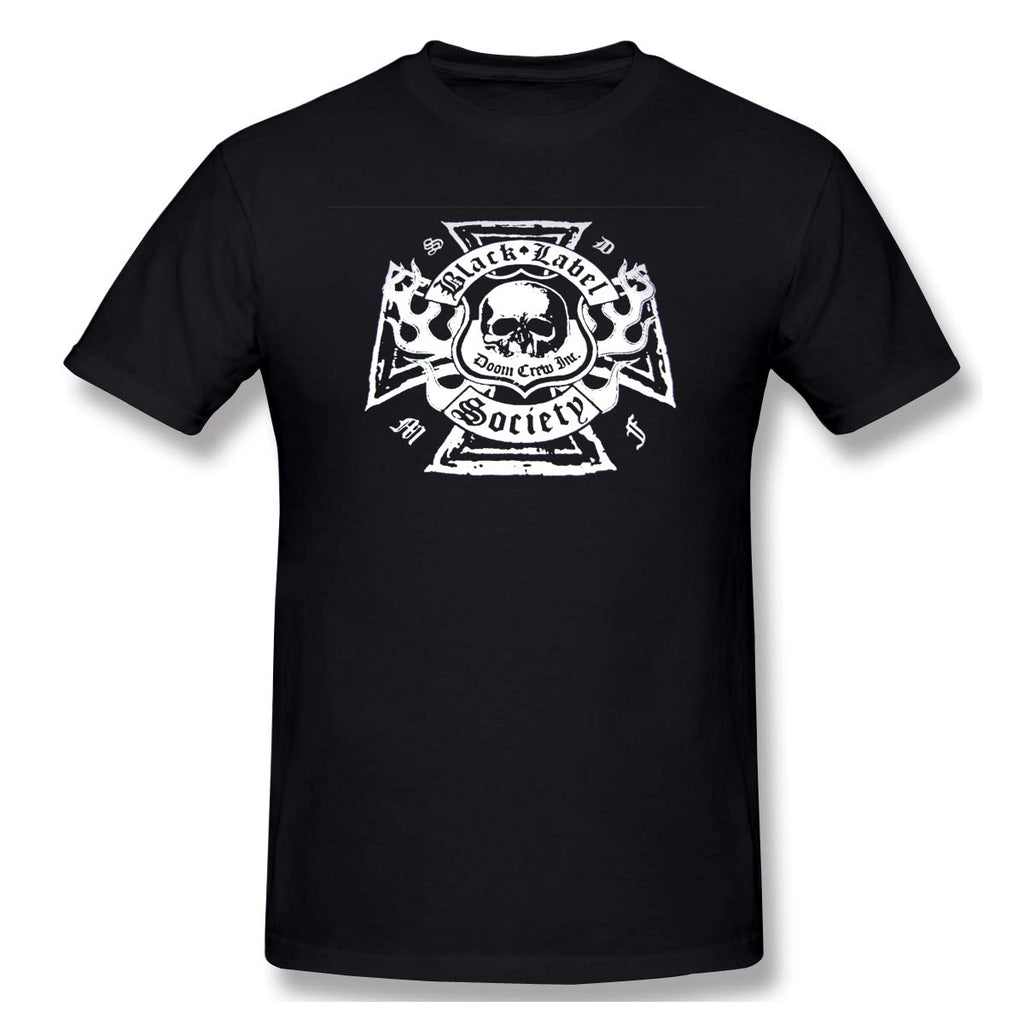 Label Mens New Short Sleeve Basic Cotton Black T-Shirt