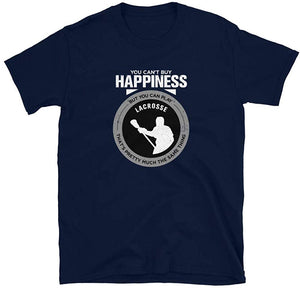 Lacrosse Gift You Can't Buy Happiness But You Can Play Lacrosse That's Navy T-Shirt