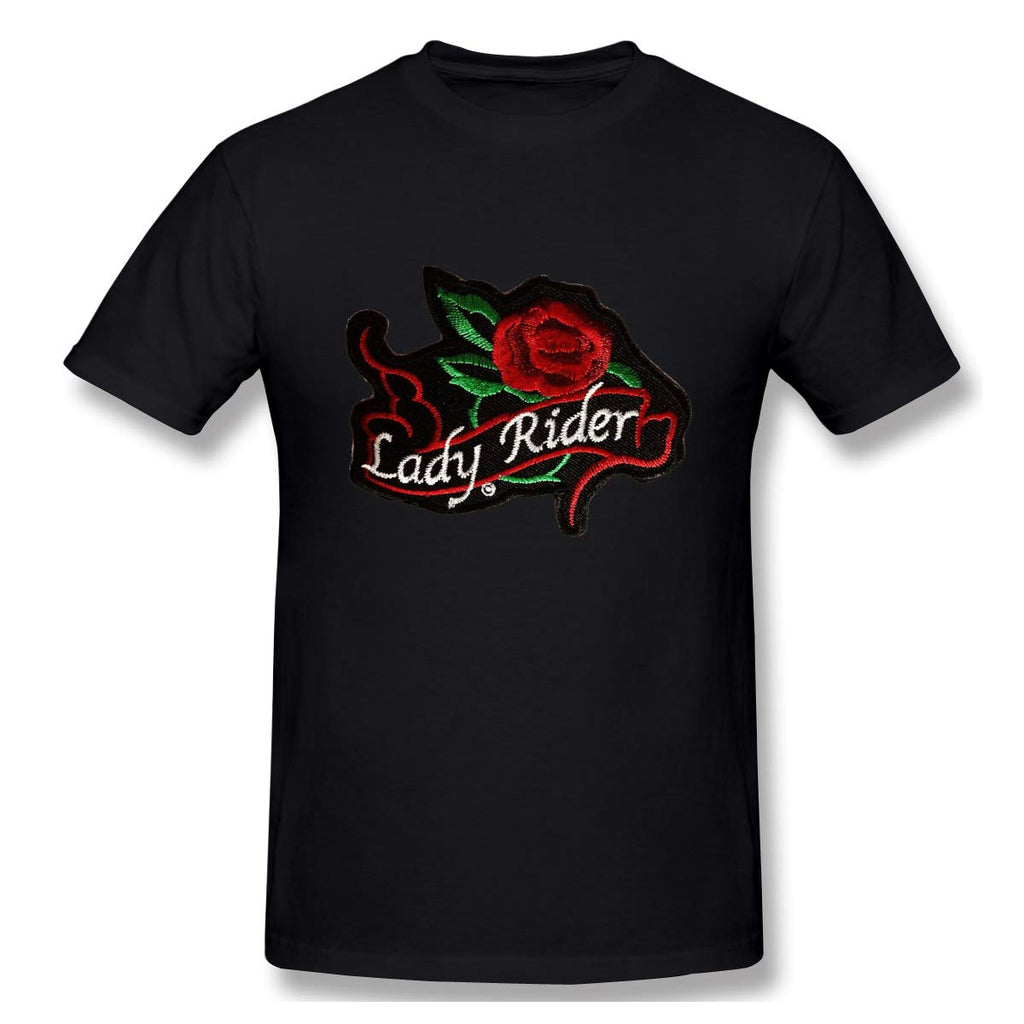 Lady Rider Rap Short Sleevesfor Mens Black T-Shirt