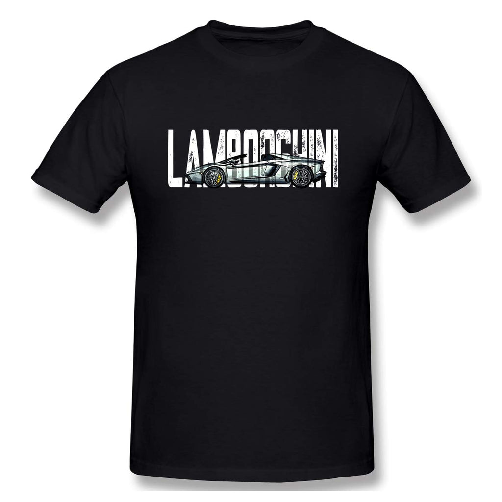 Lam-borghini-2 Cotton Short Sleevefor Mens Travel Gym wihte T-Shirt