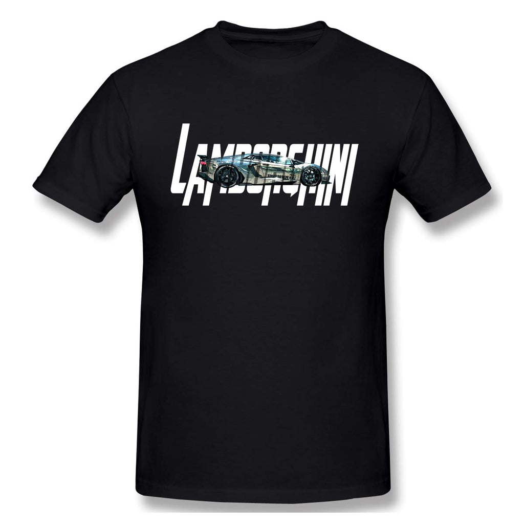 Lamb-orghini-11 Cotton Short Sleevefor Mens Travel Gym Black T-Shirt