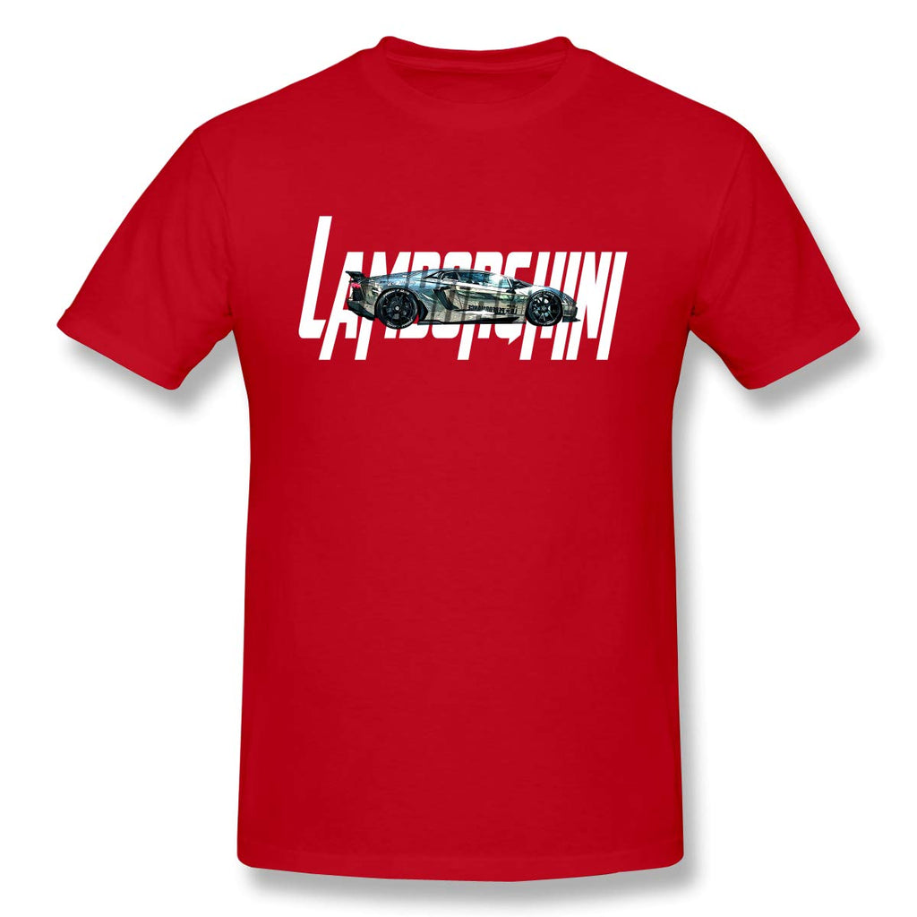 Lamb-orghini-11 Cotton Short Sleevefor Mens Travel Gym Red T-Shirt