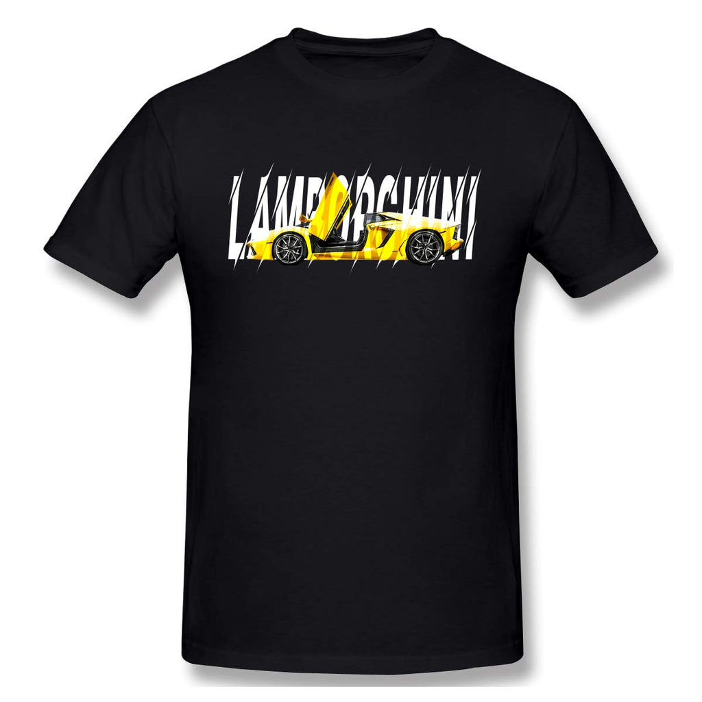 Lamb-orghini-4 Fashion Short Sleevefor Mens Travel Gym Black T-Shirt