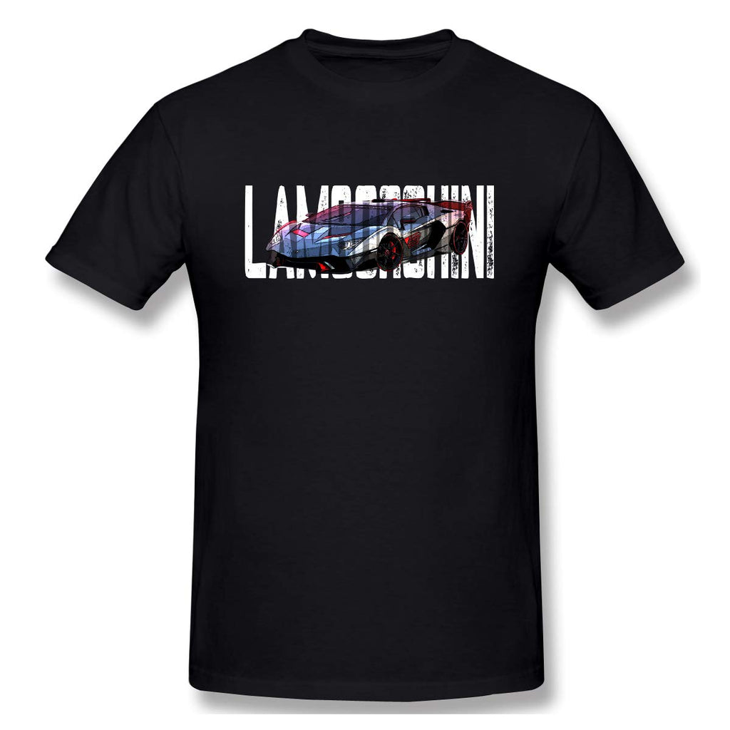 Lambor-ghini-1 Sof Short Sleevefor Mens Travel Gym Black T-Shirt