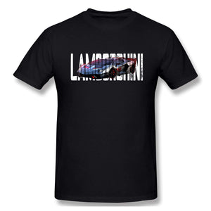Lambor-ghini-1 Sof Short Sleevefor Mens Travel Gym Black T-Shirt
