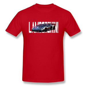 Lambor-ghini-1 Sof Short Sleevefor Mens Travel Gym Red T-Shirt