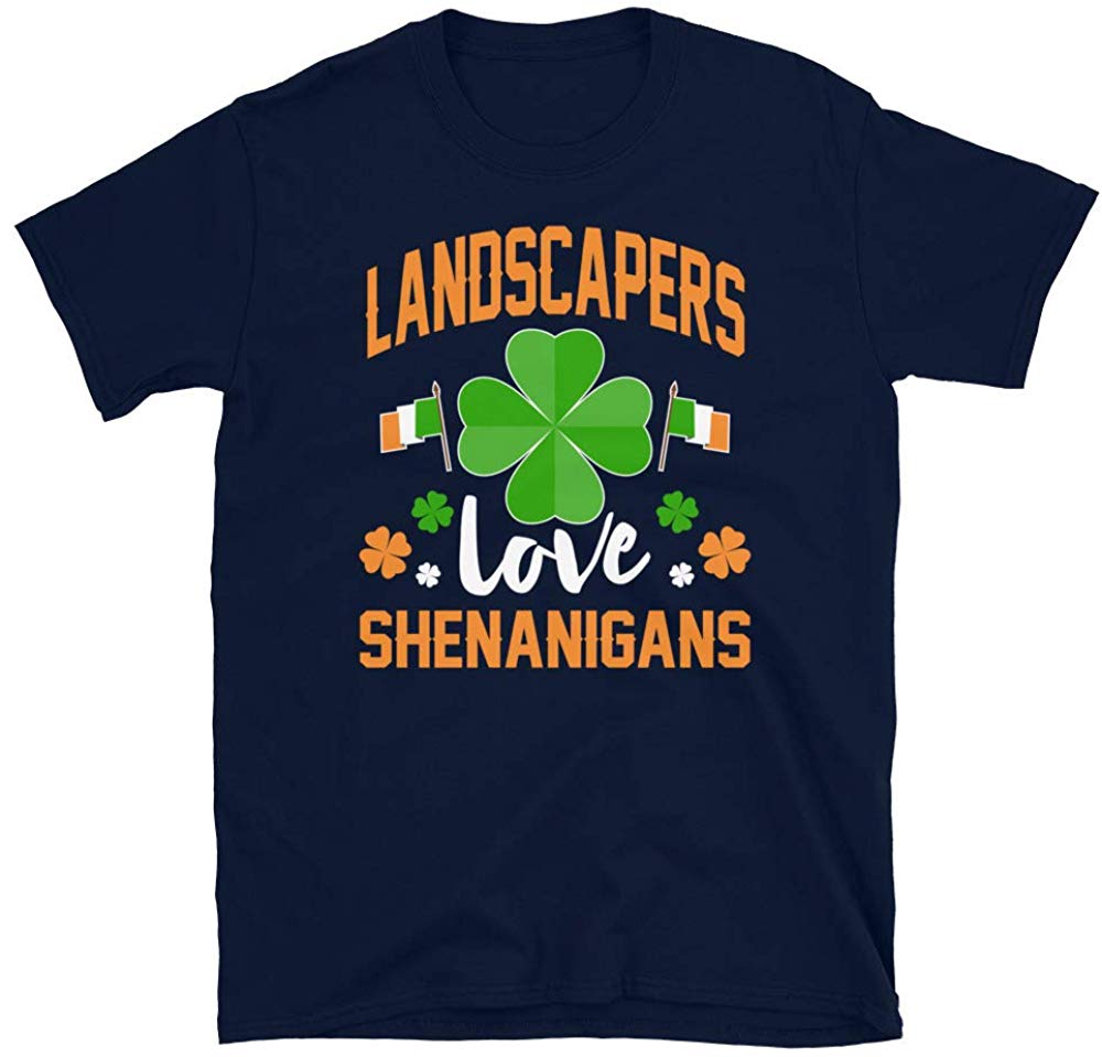 Landscapers Love Shenanigans St Patricks Day Navy T-Shirt