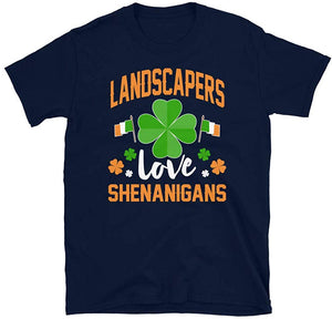Landscapers Love Shenanigans St Patricks Day Navy T-Shirt