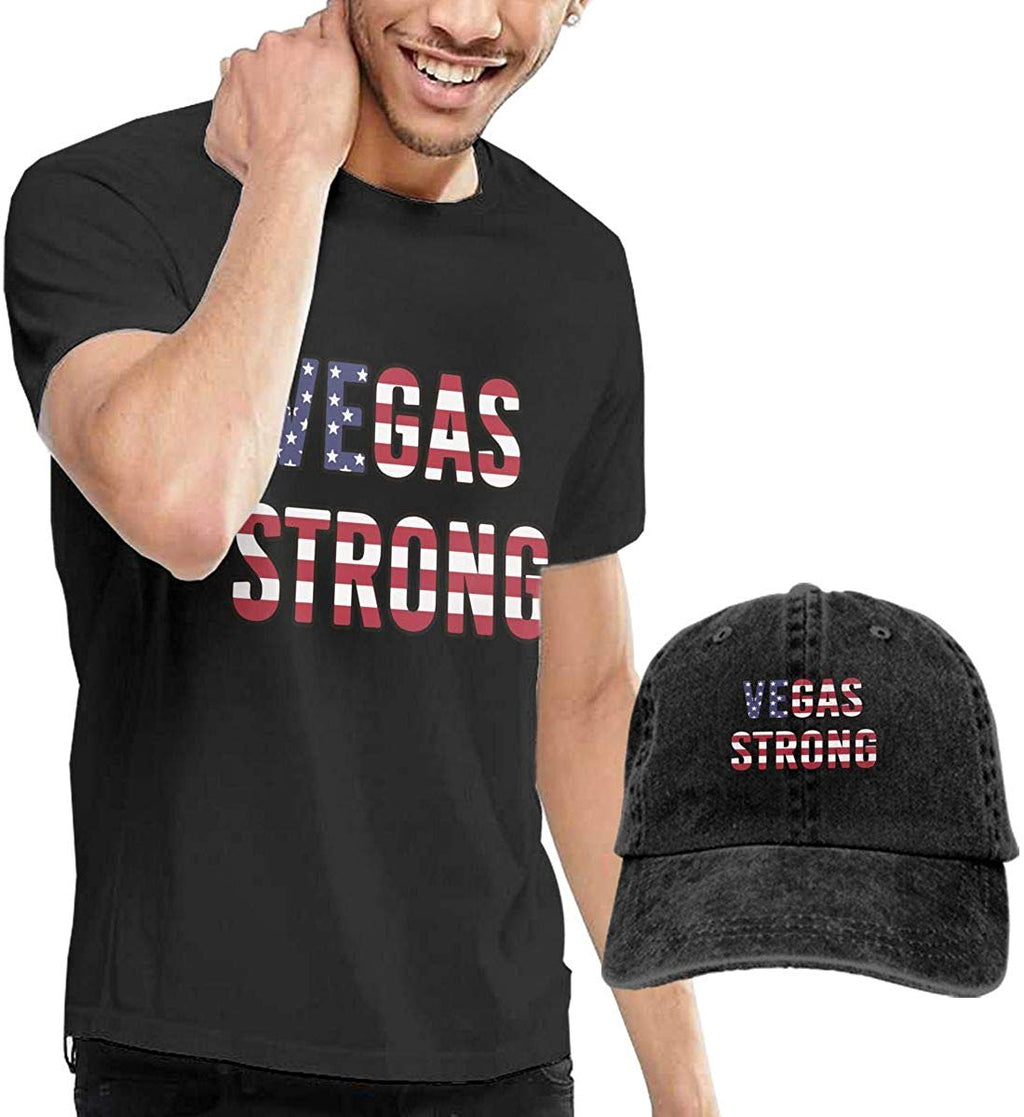 Las Vegas Strong Adult Mens Sportstyle and Fishing Jean Cap Natural T-Shirt