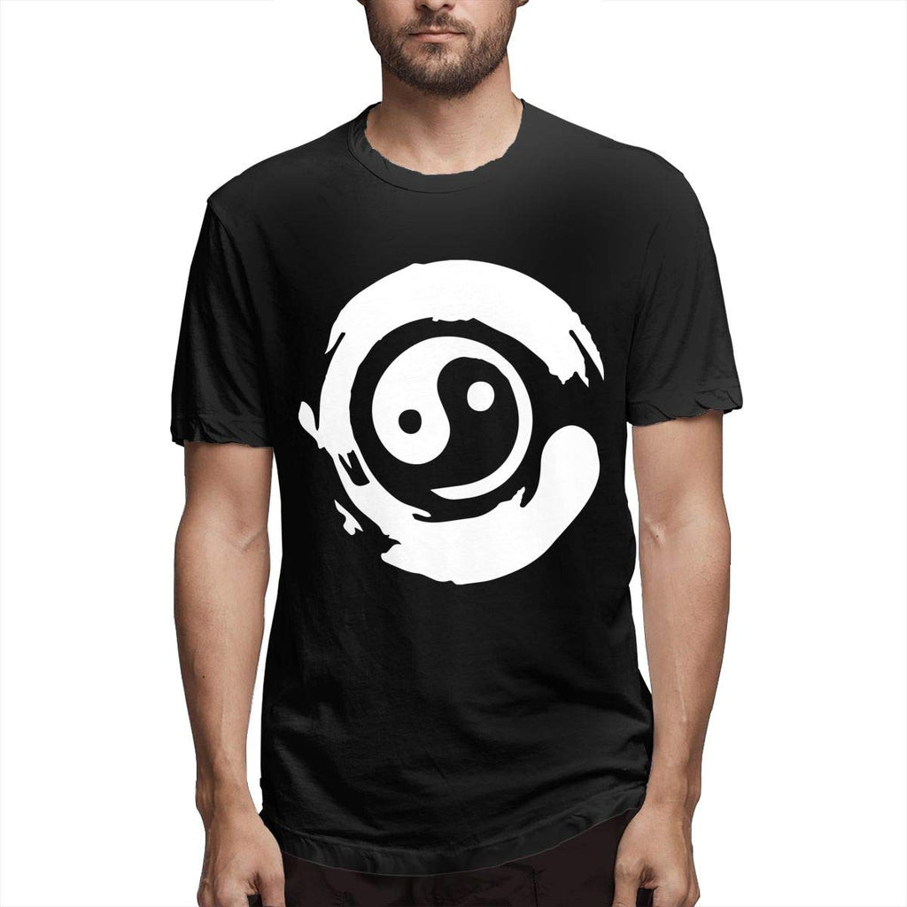 Latest Gentleman Short Sleeve Bonsai Tree in Yin Yang Summer Clothes Topsfor Men Black T-Shirt