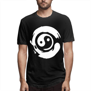 Latest Gentleman Short Sleeve Bonsai Tree in Yin Yang Summer Clothes Topsfor Men Black T-Shirt