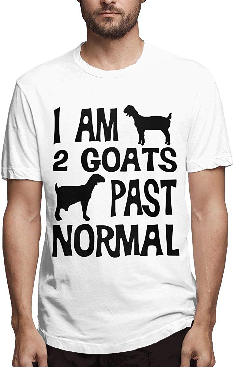 Latest Gentleman Short Sleeve I Am 2 Goats Past Normal Goat Summer Clothes Topsfor Men White T-Shirt