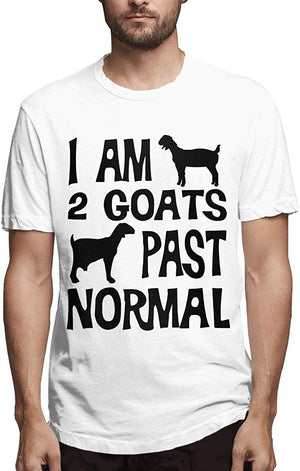 Latest Gentleman Short Sleeve I Am 2 Goats Past Normal Goat Summer Clothes Topsfor Men White T-Shirt