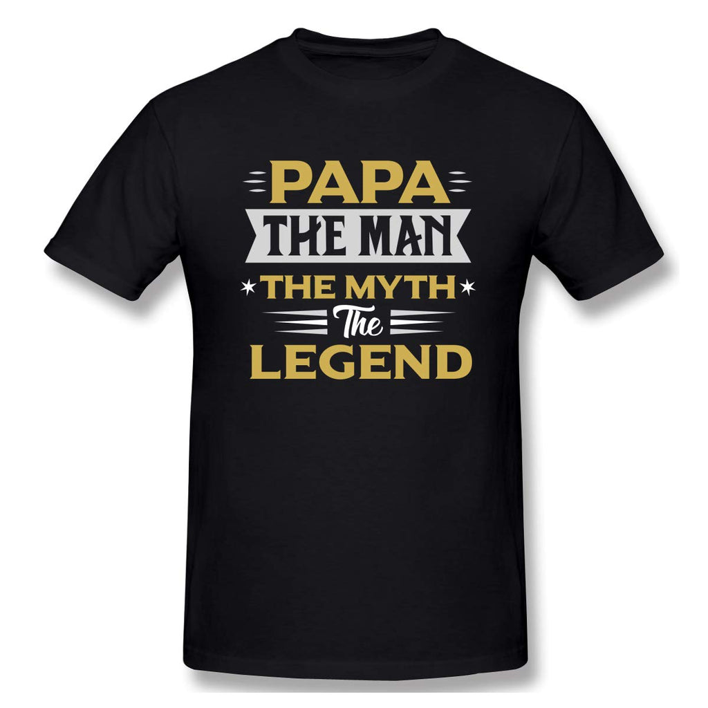 Latest Men Papa The Man The Myth The Legend Graphic black T-Shirt