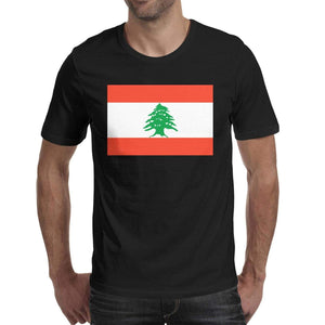 Lebanon Flags of Countries Emblem Mens Crewneck Awesome Short Sleeve Black-45 T-Shirt