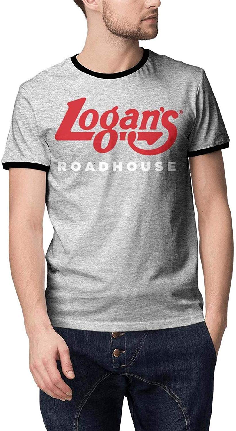 for Men Cable Logan's Roadhouse Adult Perfomance Short Sleeve Grey-14 T-Shirt