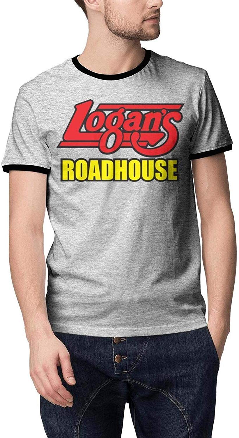 for Men Cable Logan's Roadhouse Adult Perfomance Short Sleeve Grey-15 T-Shirt