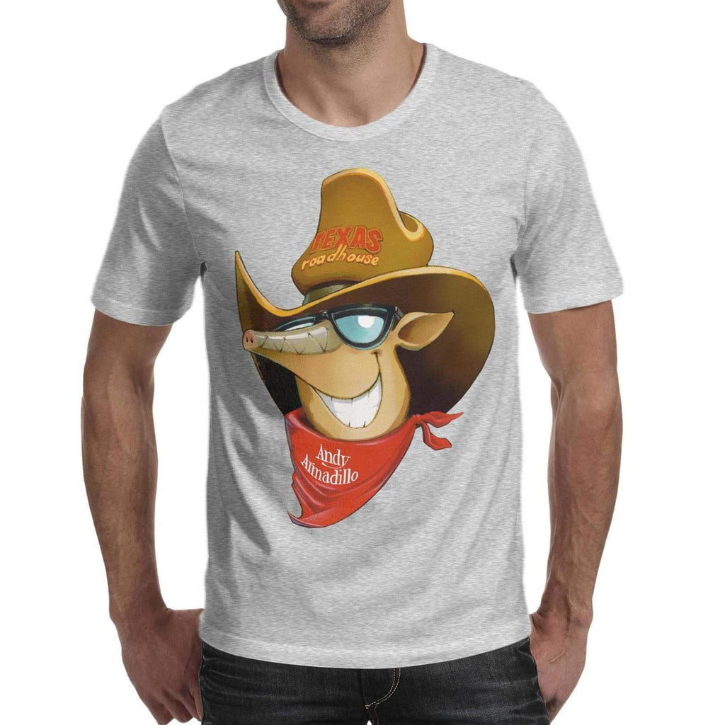 for Men Cotton Texas Roadhouse Linen Cross Train Short Sleeve Grey-24 T-Shirt