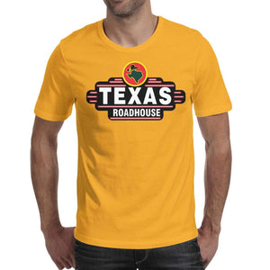 for Men Cotton Texas Roadhouse Linen Cross Train Short Sleeve Yellow-25 T-Shirt