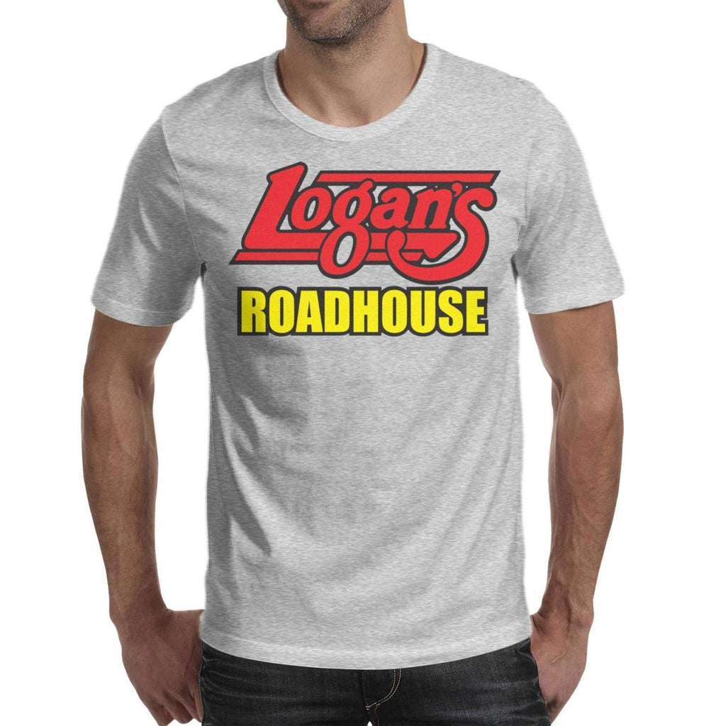 for Men Graphic Logans Roadhouse Washed Printed Short Sleeve Grey-22 T-Shirt