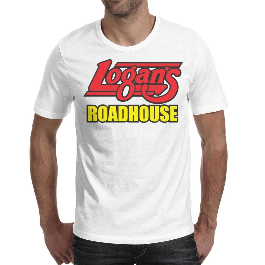 for Men Graphic Logans Roadhouse Washed Printed Short Sleeve White-16 T-Shirt