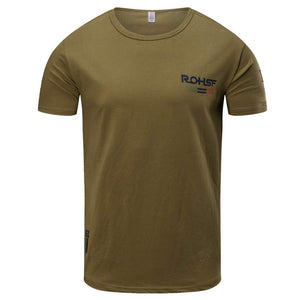 for Men Plus Size Spring Summer RPSHF Printing Round Neck Short Sleeve Khaki T-Shirt