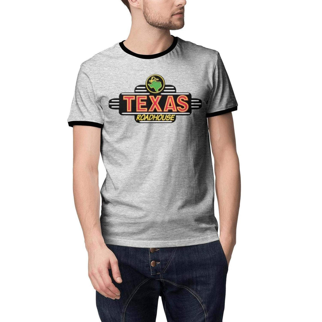 for Men Round Neck Texas Roadhouse Ultra Cross Train Short Sleeve Grey-22 T-Shirt