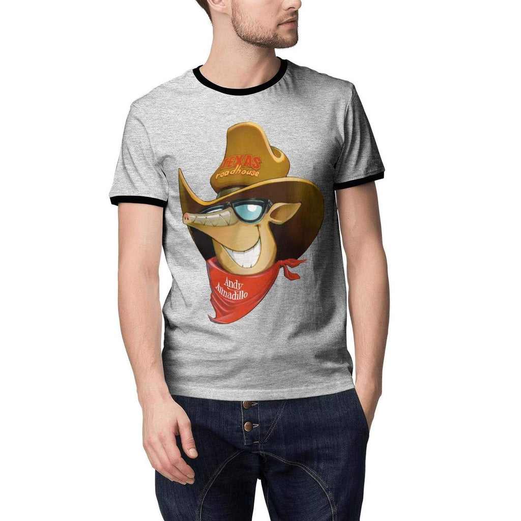 for Men Round Neck Texas Roadhouse Ultra Cross Train Short Sleeve Grey-24 T-Shirt