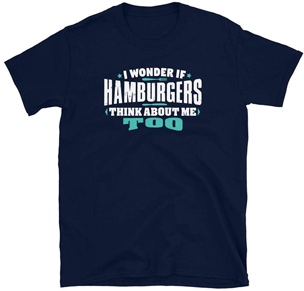 i Wonder if Hamburgers Think About me Too 01 Navy T-Shirt